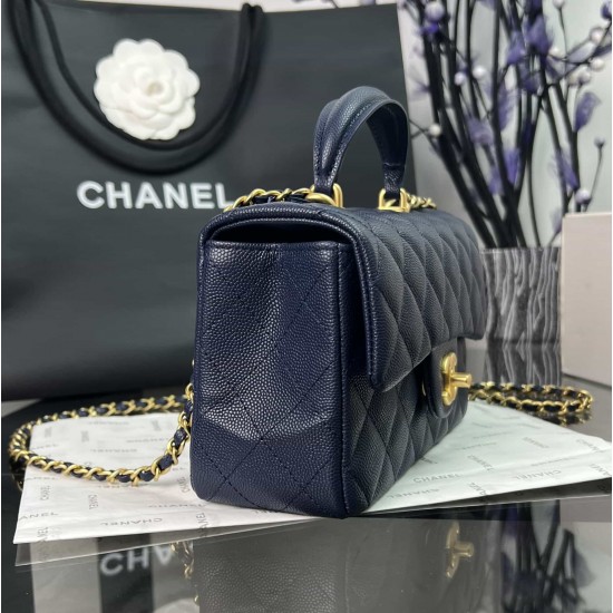 CHANEL MINI FLAP BAG WITH TOP HANDLE  AS2431 Blue