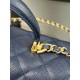 CHANEL MINI FLAP BAG WITH TOP HANDLE  AS2431 Blue