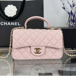 CHANEL MINI FLAP BAG WITH TOP HANDLE  AS2431 Pink