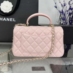 CHANEL MINI FLAP BAG WITH TOP HANDLE  AS2431 Pink