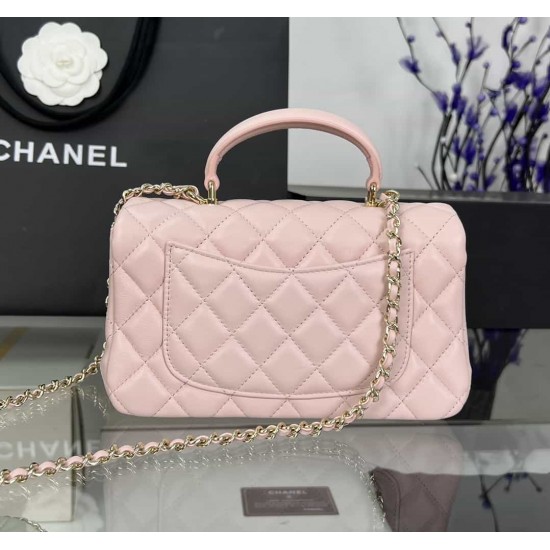 CHANEL MINI FLAP BAG WITH TOP HANDLE  AS2431 Pink