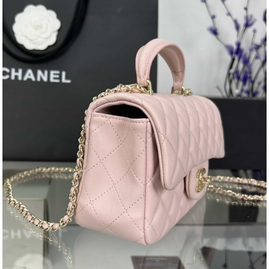 CHANEL MINI FLAP BAG WITH TOP HANDLE  AS2431 Pink