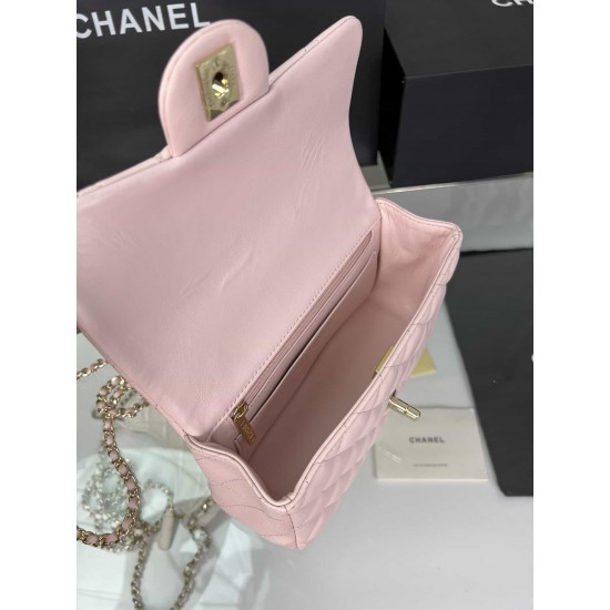 CHANEL MINI FLAP BAG WITH TOP HANDLE  AS2431 Pink