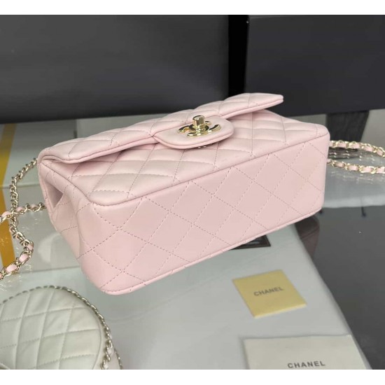 CHANEL MINI FLAP BAG WITH TOP HANDLE  AS2431 Pink