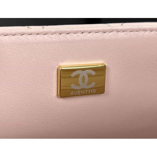 CHANEL MINI FLAP BAG WITH TOP HANDLE  AS2431 Pink