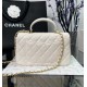 CHANEL MINI FLAP BAG WITH TOP HANDLE  AS2431 White