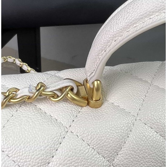 CHANEL MINI FLAP BAG WITH TOP HANDLE  AS2431 White