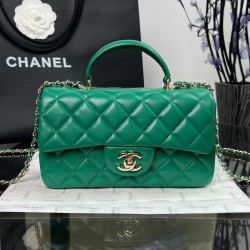 CHANEL MINI FLAP BAG WITH TOP HANDLE  AS2431 Green