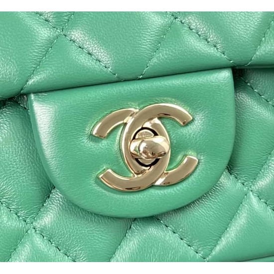 CHANEL MINI FLAP BAG WITH TOP HANDLE  AS2431 Green