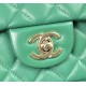 CHANEL MINI FLAP BAG WITH TOP HANDLE  AS2431 Green