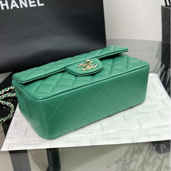 CHANEL MINI FLAP BAG WITH TOP HANDLE  AS2431 Green