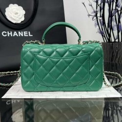 CHANEL MINI FLAP BAG WITH TOP HANDLE  AS2431 Green