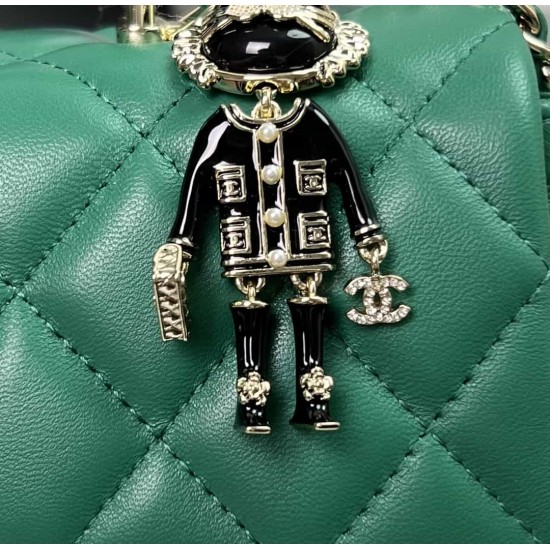 CHANEL MINI FLAP BAG WITH TOP HANDLE  AS2431 Green