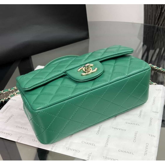 CHANEL MINI FLAP BAG WITH TOP HANDLE  AS2431 Green