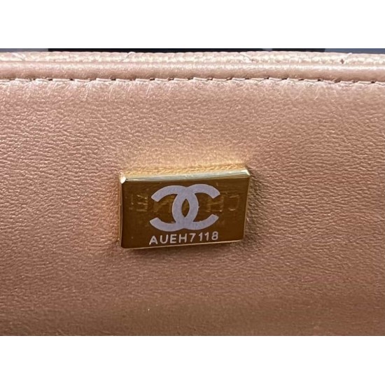 CHANEL MINI FLAP BAG WITH TOP HANDLE  AS2431 GOLD