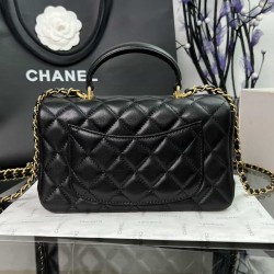 CHANEL MINI FLAP BAG WITH TOP HANDLE  AS2431 BLACK