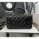 CHANEL MINI FLAP BAG WITH TOP HANDLE  AS2431 BLACK