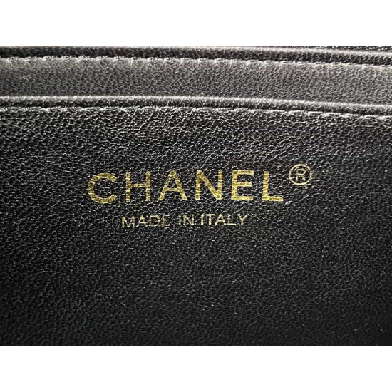 CHANEL MINI FLAP BAG WITH TOP HANDLE  AS2431 BLACK