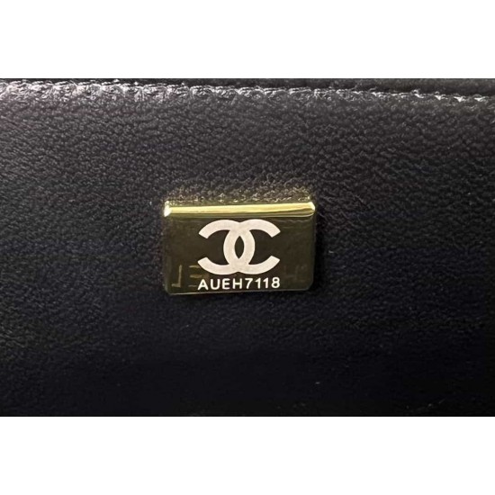 CHANEL MINI FLAP BAG WITH TOP HANDLE  AS2431 BLACK