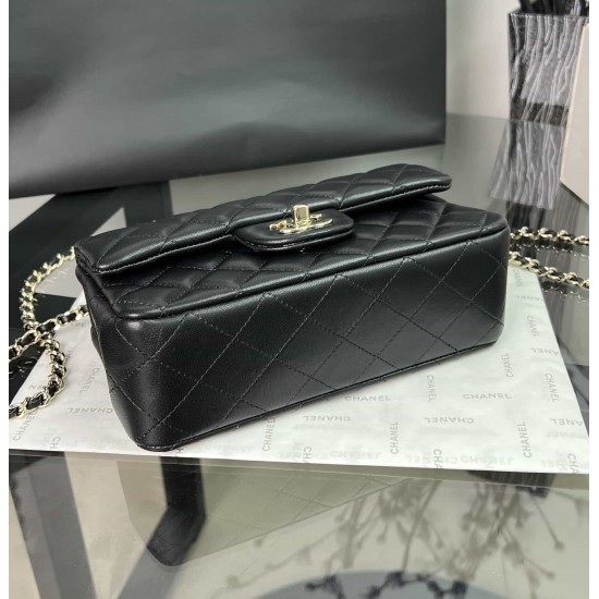 CHANEL MINI FLAP BAG WITH TOP HANDLE  AS2431 BLACK