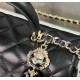 CHANEL MINI FLAP BAG WITH TOP HANDLE  AS2431 BLACK