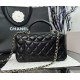 CHANEL MINI FLAP BAG WITH TOP HANDLE  AS2431 BLACK