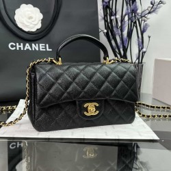 CHANEL MINI FLAP BAG WITH TOP HANDLE  AS2431 BLACK