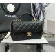 CHANEL MINI FLAP BAG WITH TOP HANDLE  AS2431 BLACK