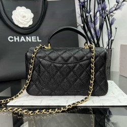 CHANEL MINI FLAP BAG WITH TOP HANDLE  AS2431 BLACK