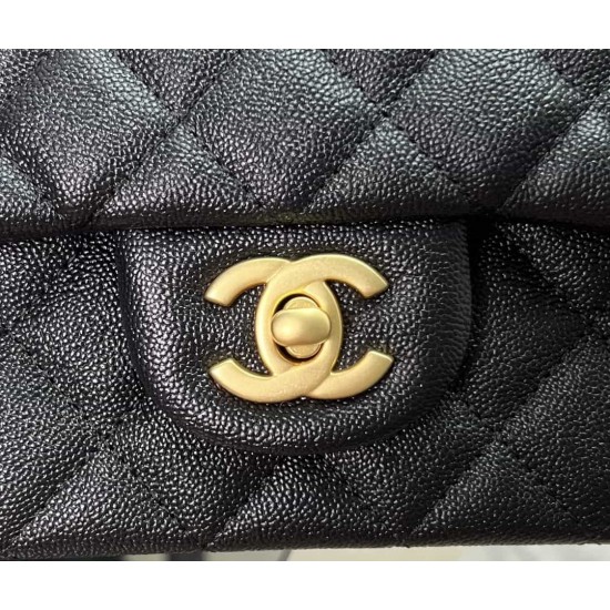 CHANEL MINI FLAP BAG WITH TOP HANDLE  AS2431 BLACK