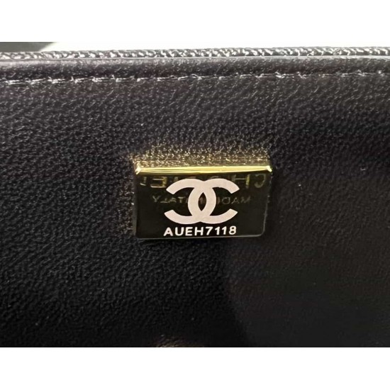 CHANEL MINI FLAP BAG WITH TOP HANDLE  AS2431 BLACK