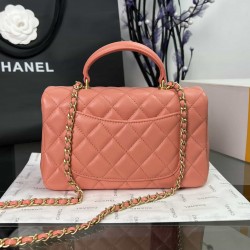 CHANEL MINI FLAP BAG WITH TOP HANDLE  AS2431 Pink