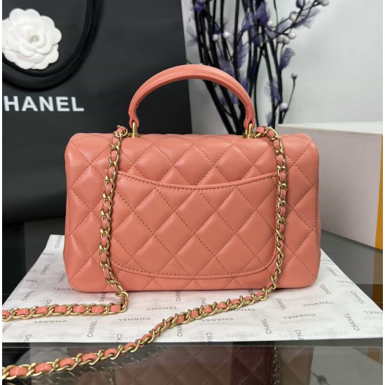 CHANEL MINI FLAP BAG WITH TOP HANDLE  AS2431 Pink