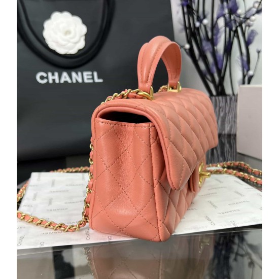 CHANEL MINI FLAP BAG WITH TOP HANDLE  AS2431 Pink