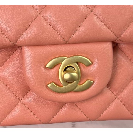 CHANEL MINI FLAP BAG WITH TOP HANDLE  AS2431 Pink