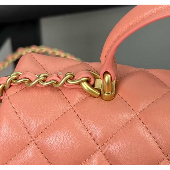 CHANEL MINI FLAP BAG WITH TOP HANDLE  AS2431 Pink