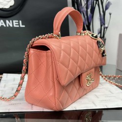 CHANEL MINI FLAP BAG WITH TOP HANDLE  AS2431 Pink