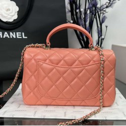 CHANEL MINI FLAP BAG WITH TOP HANDLE  AS2431 Pink