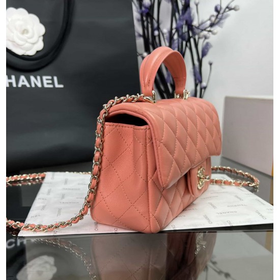 CHANEL MINI FLAP BAG WITH TOP HANDLE  AS2431 Pink