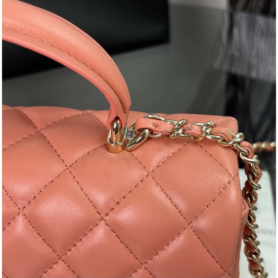 CHANEL MINI FLAP BAG WITH TOP HANDLE  AS2431 Pink