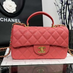 CHANEL MINI FLAP BAG WITH TOP HANDLE  AS2431 Pink