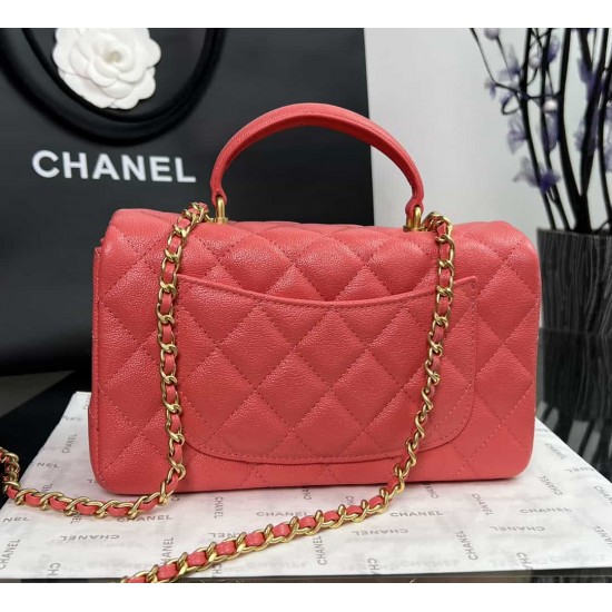 CHANEL MINI FLAP BAG WITH TOP HANDLE  AS2431 Pink