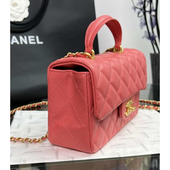 CHANEL MINI FLAP BAG WITH TOP HANDLE  AS2431 Pink