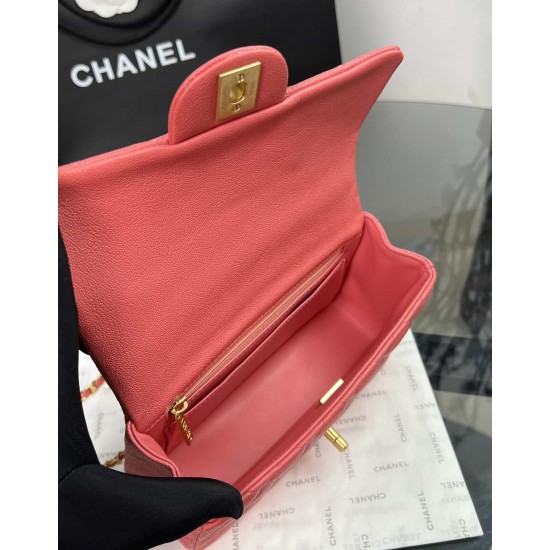 CHANEL MINI FLAP BAG WITH TOP HANDLE  AS2431 Pink