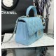 CHANEL MINI FLAP BAG WITH TOP HANDLE  AS2431 BLUE