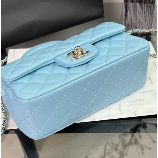 CHANEL MINI FLAP BAG WITH TOP HANDLE  AS2431 BLUE