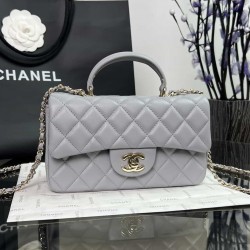 CHANEL MINI FLAP BAG WITH TOP HANDLE  AS2431 Grey