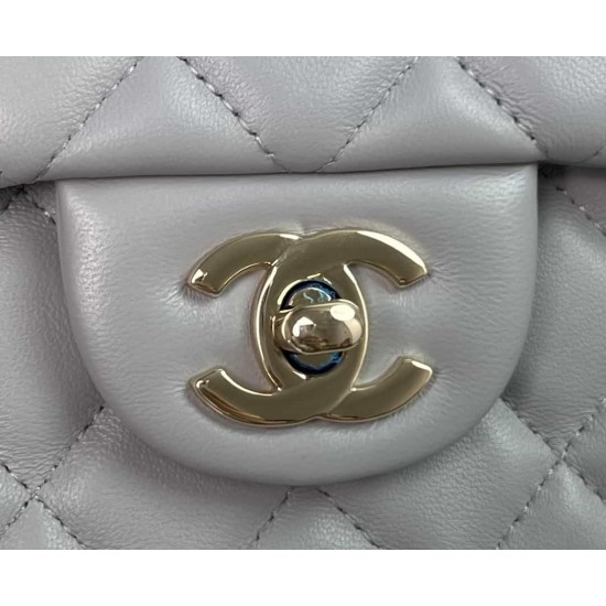 CHANEL MINI FLAP BAG WITH TOP HANDLE  AS2431 Grey