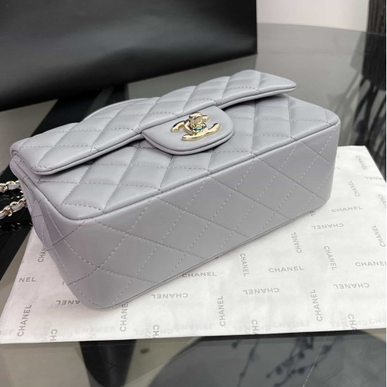 CHANEL MINI FLAP BAG WITH TOP HANDLE  AS2431 Grey