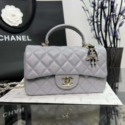 CHANEL MINI FLAP BAG WITH TOP HANDLE  AS2431 Grey